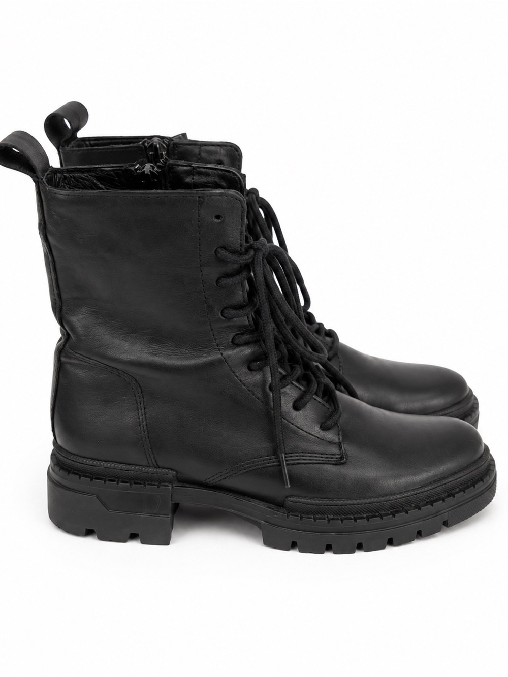 Steve Madden Black Lace-Up Combat Boots Size 8.5